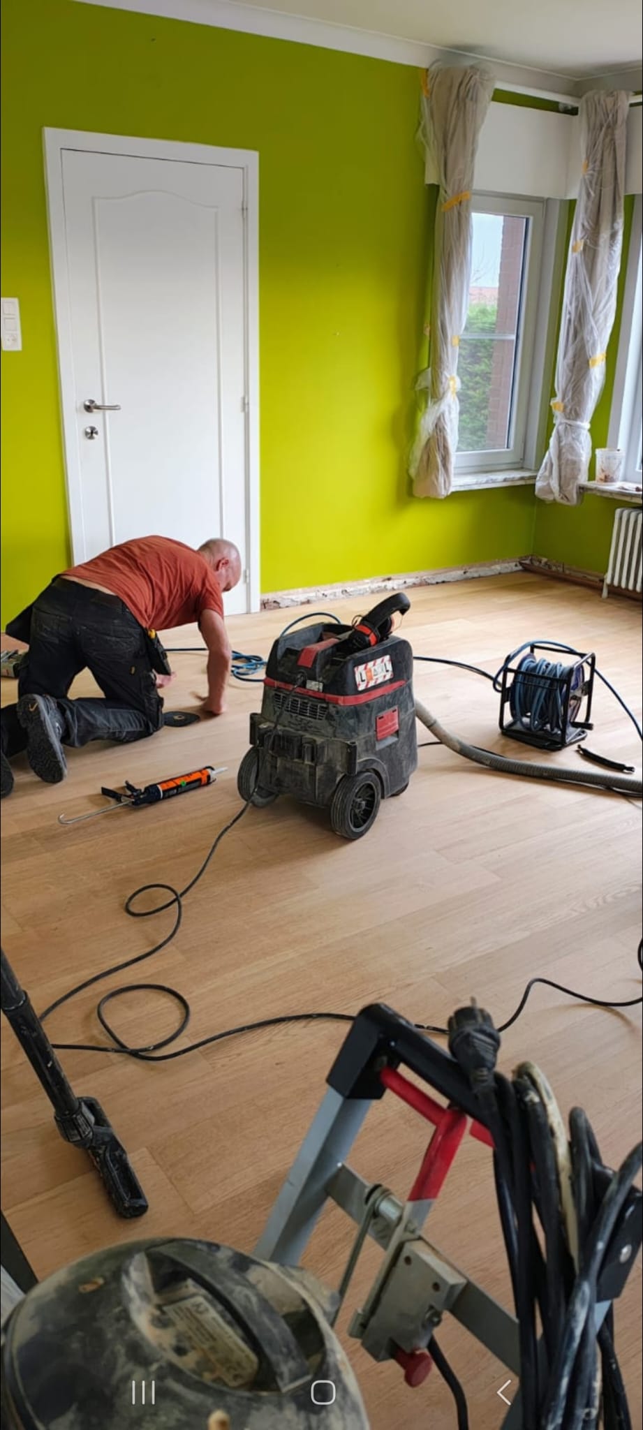 Afwerking van parketvloer